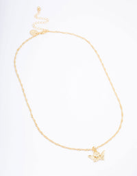 Gold Plated Cherub Twisted Chain Pendant Necklace - link has visual effect only