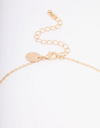 Gold Plated Diamante Station Pendant Necklace - link has visual effect only