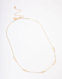 Gold Plated Simple Cross Station Chain Necklace - link has visual effect only