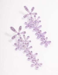 Lilac Flower Cluster Drop Earrings - link has visual effect only