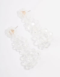 Beaded Clear Flower Graduating Drop Earrings - link has visual effect only