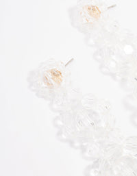 Beaded Clear Flower Graduating Drop Earrings - link has visual effect only