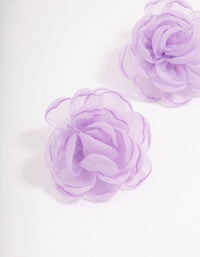 Lilac Flower Petal Stud Earrings - link has visual effect only