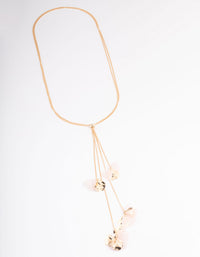 Gold Mixed Petal Toggle Lariat Necklace - link has visual effect only