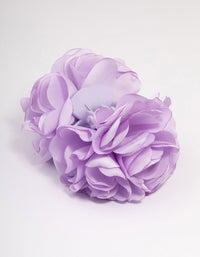 Purple Fabric Small Flower Hair Claw Clip - link has visual effect only