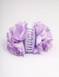 Purple Fabric Small Flower Hair Claw Clip - link has visual effect only