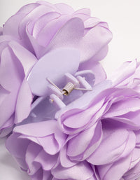 Purple Fabric Small Flower Hair Claw Clip - link has visual effect only