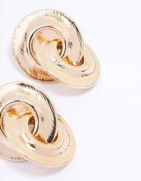 Gold Double Circle Drop Earrings - link has visual effect only