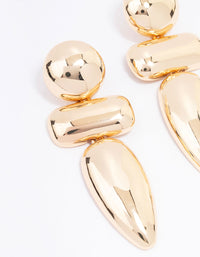 Gold Abstract Disc Drop Earrings - link has visual effect only