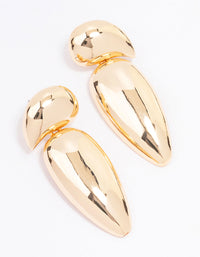 Gold Abstract Disc Drop Earrings - link has visual effect only