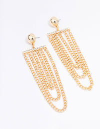 Gold Diamante Multi Chain Drop Earrings - link has visual effect only