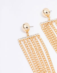 Gold Diamante Multi Chain Drop Earrings - link has visual effect only