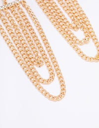 Gold Diamante Multi Chain Drop Earrings - link has visual effect only