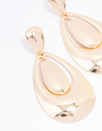 Gold Smooth Oval Drop Earrings - link has visual effect only