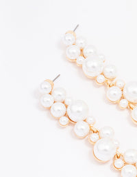 Gold Multi Pearl Drop Earrings - link has visual effect only