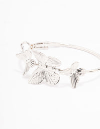 Rhodium Fine Butterfly Hoop Earrings - link has visual effect only