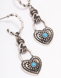 Antique Silver Heart Drop Earrings - link has visual effect only