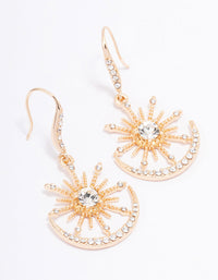 Gold Sunburst Drop Earrings - link has visual effect only