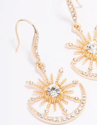 Gold Sunburst Drop Earrings - link has visual effect only