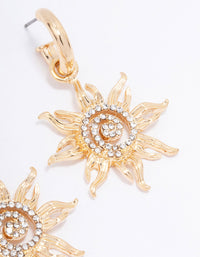 Gold Swirling Sun Drop Earrings - link has visual effect only