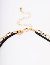 Gold Heart Sun Cord Layered Necklace - link has visual effect only