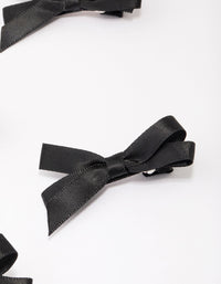 Black Mini Satin Hair Bow Clips 5-Pack - link has visual effect only