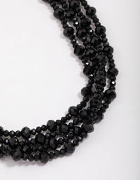 Black Beaded Layered Necklace - link has visual effect only