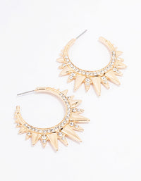 Gold Small Pointed Spike Hoop Earrings - link has visual effect only