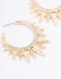 Gold Small Pointed Spike Hoop Earrings - link has visual effect only