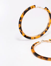 Gold Tortoiseshell Large Hoop Earrings - link has visual effect only