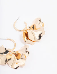 Gold Smooth Petal Drop Earrings - link has visual effect only