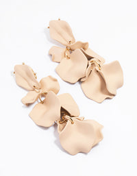 Neutral Petal Statement Drop Earrings - link has visual effect only