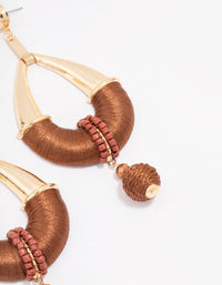 Gold & Brown Drop Earrings - link has visual effect only