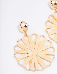 Gold Raffia Wrapped Drop Earrings - link has visual effect only