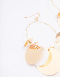 Gold Disc Drop Earrings - link has visual effect only