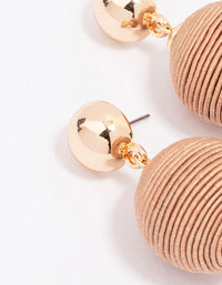 Gold Neutral Thread Ball Drop Earrings - link has visual effect only