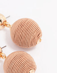 Gold Neutral Thread Ball Drop Earrings - link has visual effect only