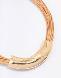 Gold Rope Textured Molten Statement Necklace - link has visual effect only