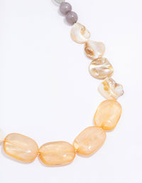 Gold Marble Beaded Statement Necklace - link has visual effect only