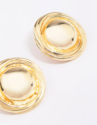 Gold Plated Large Round Twisted Stud Earrings - link has visual effect only