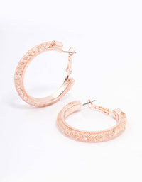 Rose Gold Wire Medium Hoop Earrings - link has visual effect only