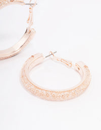 Rose Gold Wire Medium Hoop Earrings - link has visual effect only