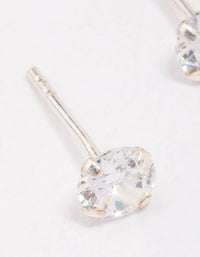 Sterling Silver Mini Cubic Zirconia Stud Earrings - link has visual effect only