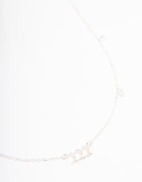 Silver Plated 222 Angel Number Cubic Zirconia Chain Necklace - link has visual effect only