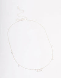 Silver Plated 222 Angel Number Cubic Zirconia Chain Necklace - link has visual effect only