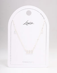 Silver Plated 222 Angel Number Cubic Zirconia Chain Necklace - link has visual effect only