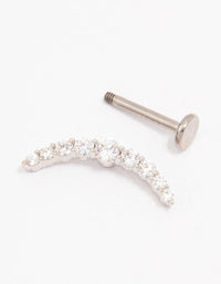 Titanium Cubic Zirconia Crawler Single Flat Back - link has visual effect only