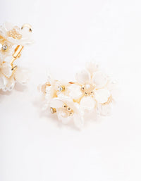 Gold Plated Flower Cluster Hoop Earrings - link has visual effect only