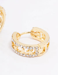 Gold Plated Celestial Cut Out Hoop Earrings - link has visual effect only