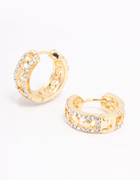 Gold Plated Celestial Cut Out Hoop Earrings - link has visual effect only